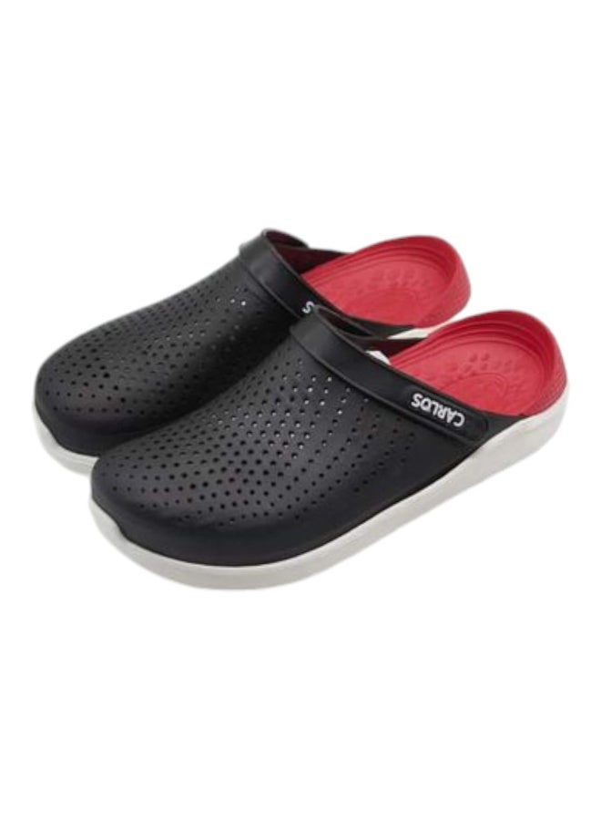 Medical Clog Slipper For Unisex Black And Red - Image 1